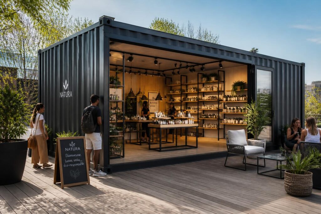 découvrez comment transformer un container modulable en une boutique tendance et fonctionnelle, alliant design moderne et praticité pour votre magasin.