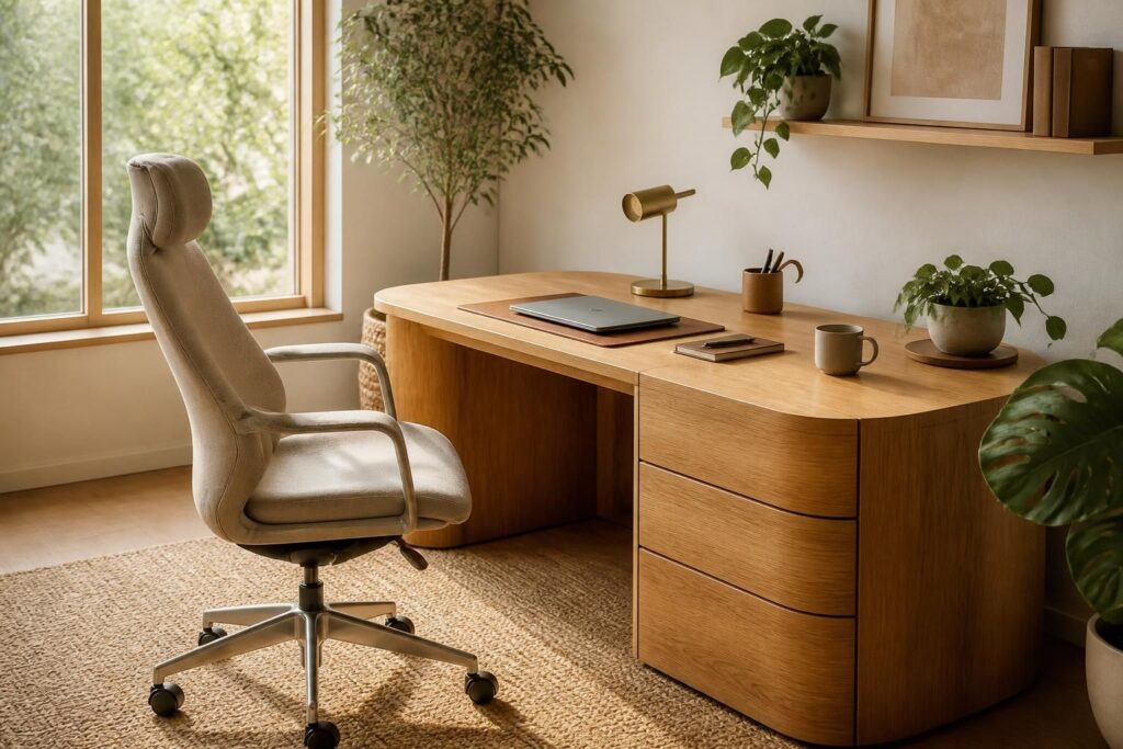 découvrez les avantages d'un bureau en bois aux bords arrondis pour créer un intérieur chaleureux et ergonomique, alliant confort et esthétique naturelle.