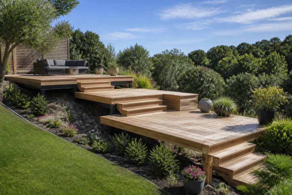 Terrasse en bois sur pente : les astuces pour une installation sans défauts